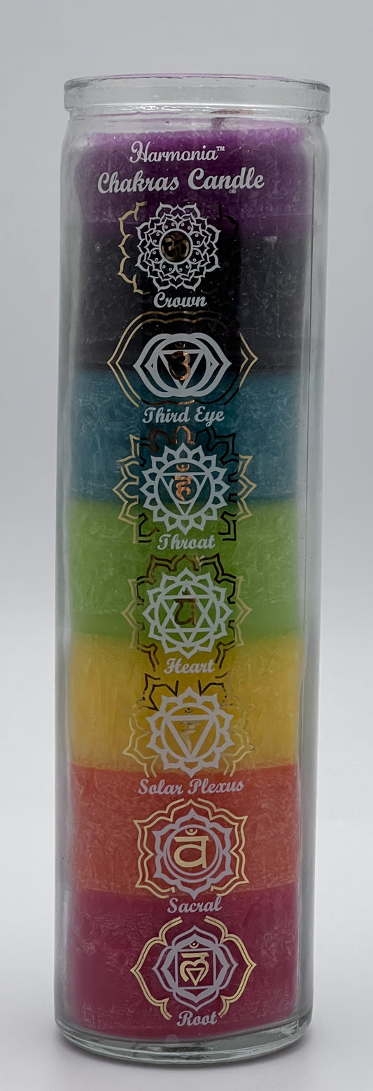 7 Day Chakra Glass Prayer Candle