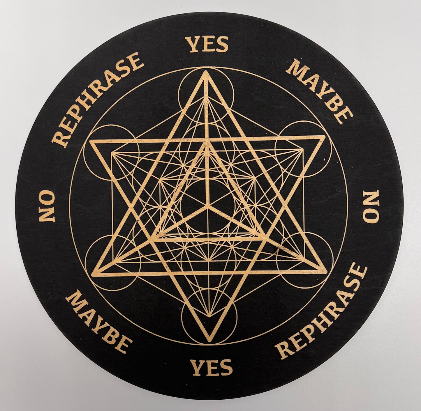 Merkabah Metatron's Cube Pendulum Board Painted Black