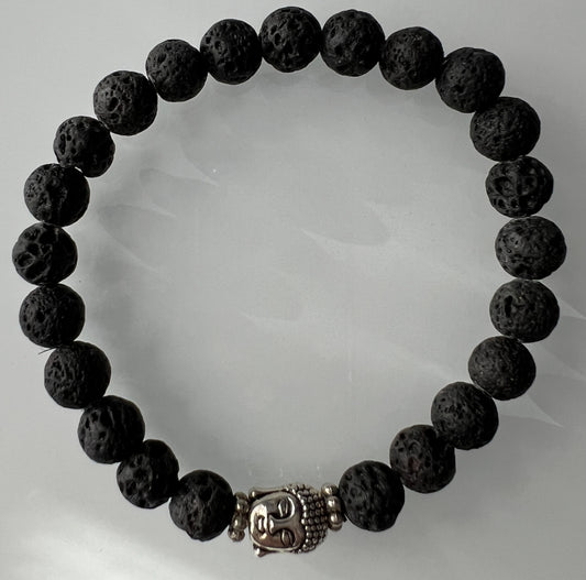 Bracelet Lava Beads With Buda
