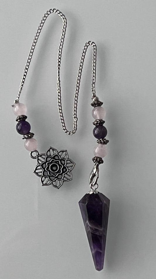 Hexagonal Pendulum Chevron Amethyst - Lotus