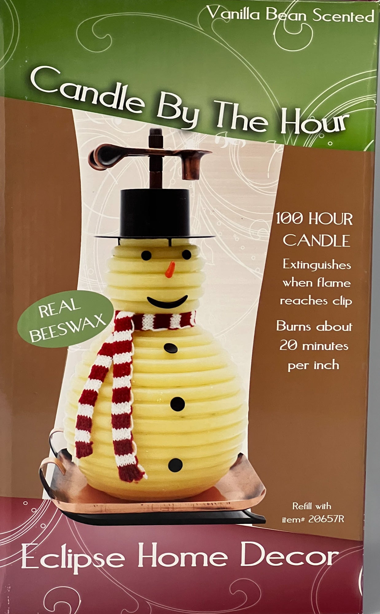 100 Hour Snowman Candle with Copper Base