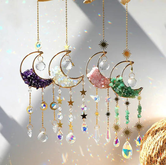 Moon Suncatcher Crystal Prism Decor