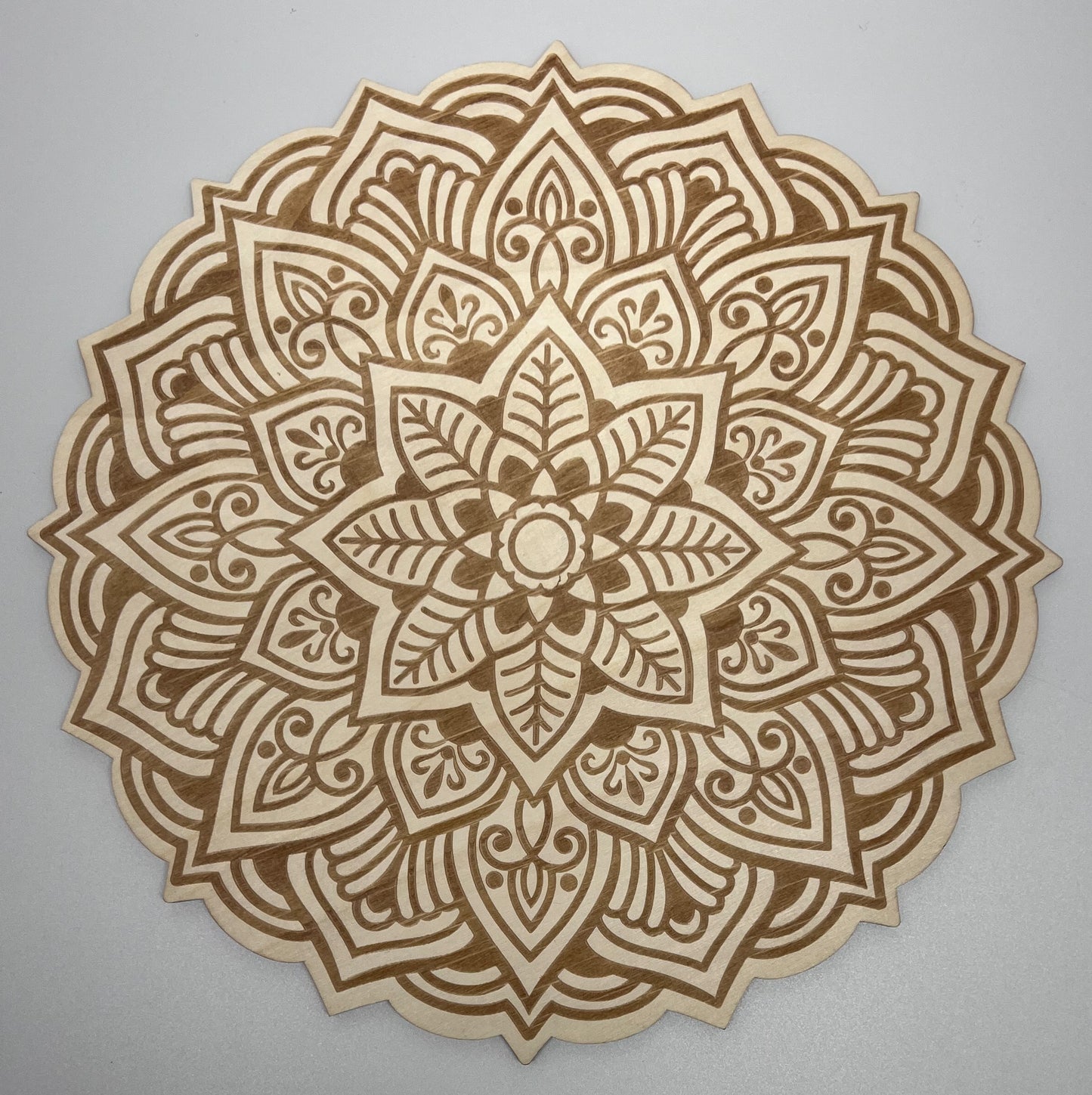 Wood Crystal Grid- Mandala