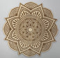 Wood Crystal Grid - Flower Mandala