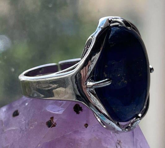 Lapis Lazuli Gemstone Adjustable Ring