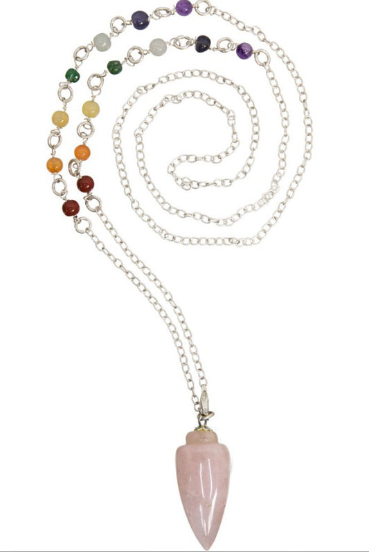 Pendulum Necklace Rose Quartz