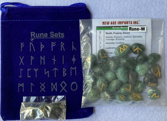 Rune Set Moss Agate
