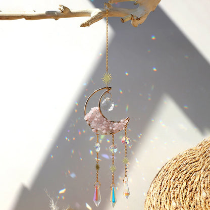 Moon Suncatcher Crystal Prism Decor