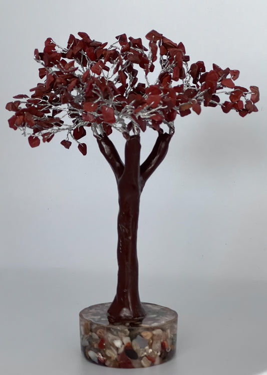 Tree Gemstone on Orgonite Base - Jasper Red