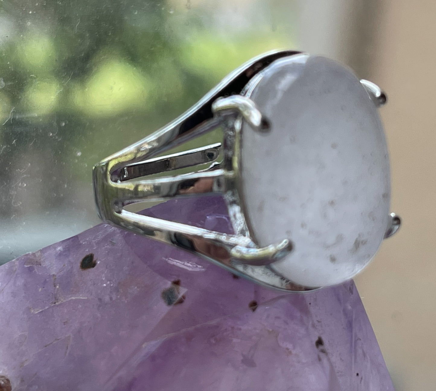 Crystal Quartz Gemstone Adjustable Ring